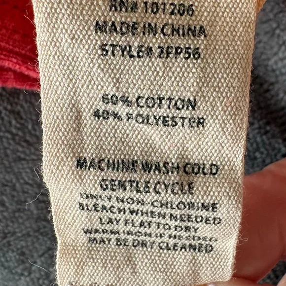 Soft Surroundings Lace Trim V-Neck Top Red Orange Short Sleeve Size L - Picture 6 of 6